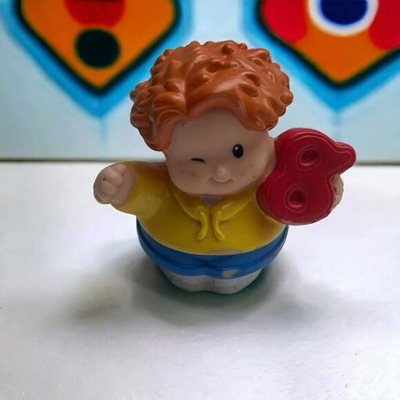 Fisher Price Other - Fisher Price Red Haired Boy Holding 8, Little People Time To Learn -  2005